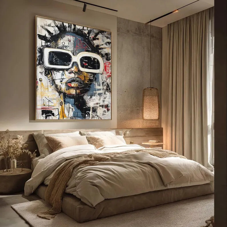 City Reflection – Woman in Sunglasses Graffiti Wall Art#yy101504
