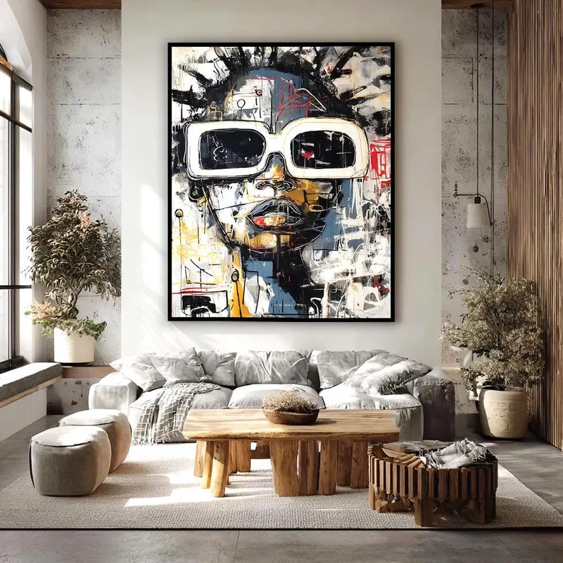City Reflection – Woman in Sunglasses Graffiti Wall Art#yy101504