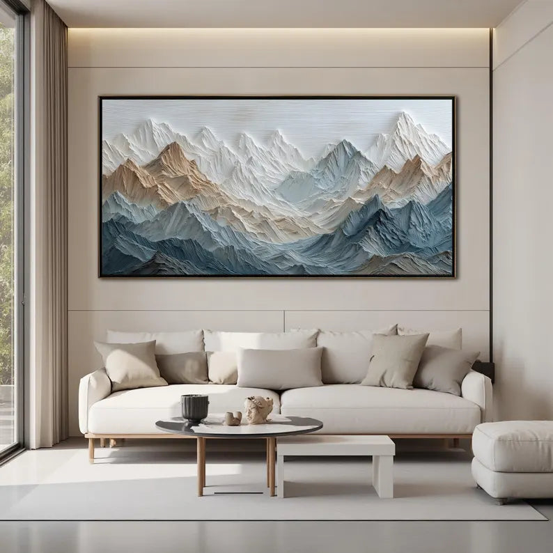 Glacial Horizon – Blue Mountain Landscape Wall Art#yy101521