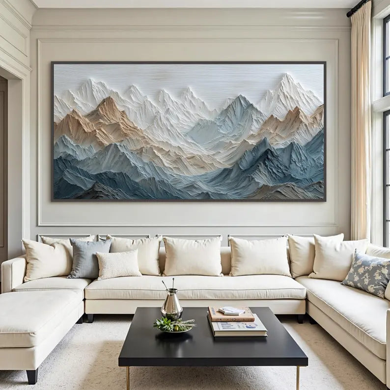Glacial Horizon – Blue Mountain Landscape Wall Art#yy101521