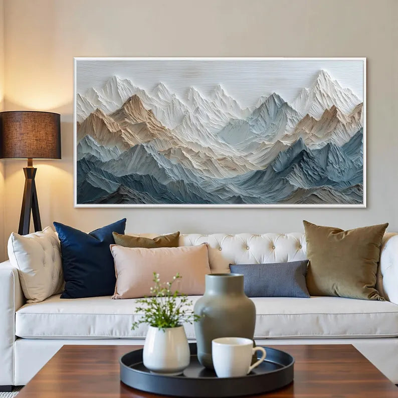 Glacial Horizon – Blue Mountain Landscape Wall Art#yy101521