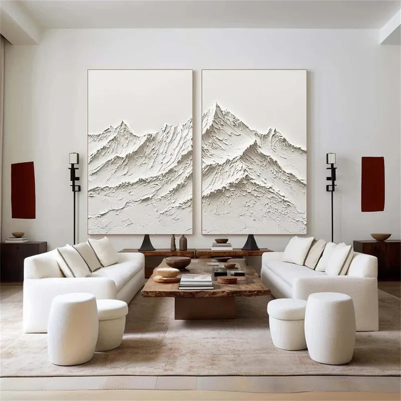 Mountain Wall Art Set – 3D Textured Landscape Canvas Painting#yy721002