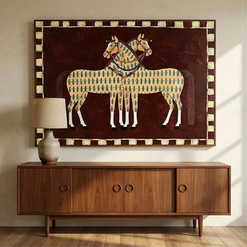 Horse Wall Art – Vintage Equestrian Canvas Painting#yy721003