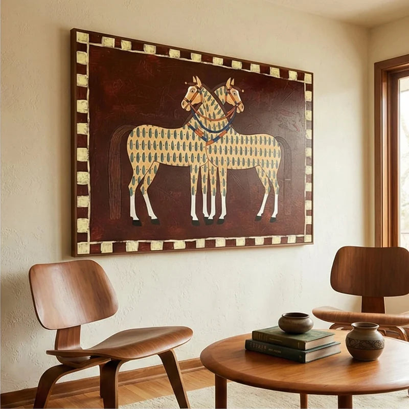 Horse Wall Art – Vintage Equestrian Canvas Painting#yy721003