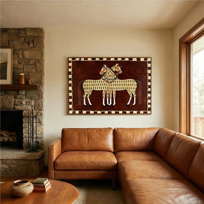 Horse Wall Art – Vintage Equestrian Canvas Painting#yy721003