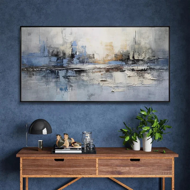 Abstract City Skyline Wall Art – Modern Urban Canvas Painting#yy721013