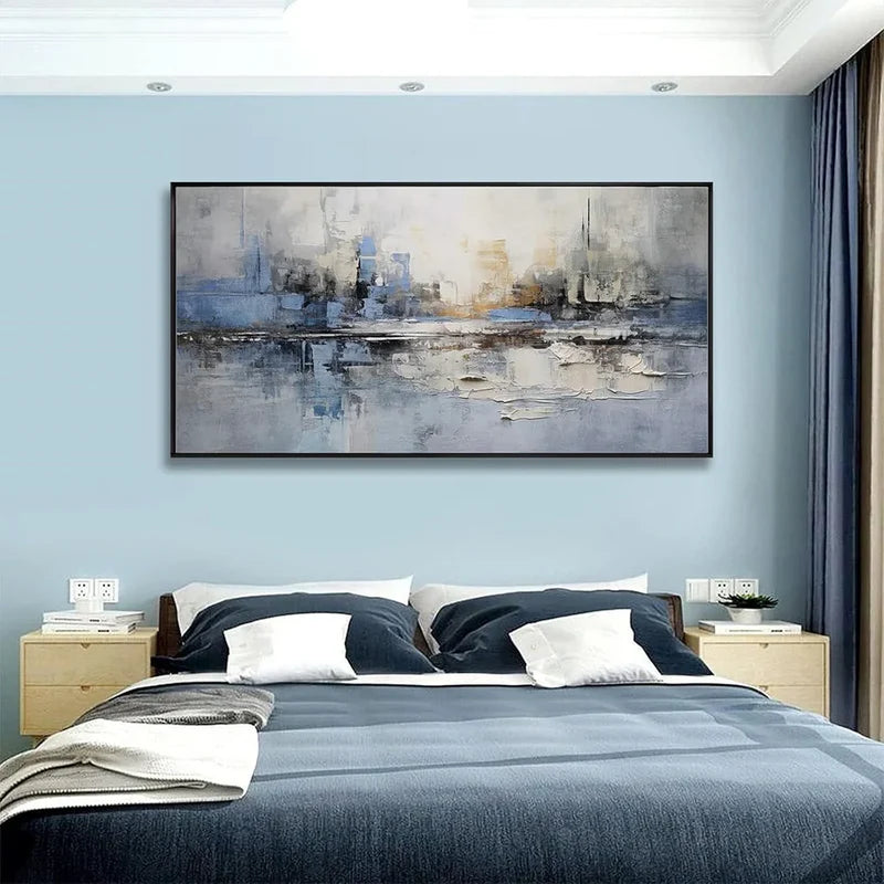 Abstract City Skyline Wall Art – Modern Urban Canvas Painting#yy721013