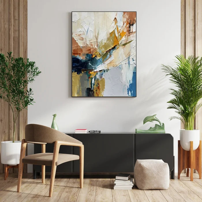 Neutral Abstract Textured Wall Art – Modern Canvas Painting#yy721031