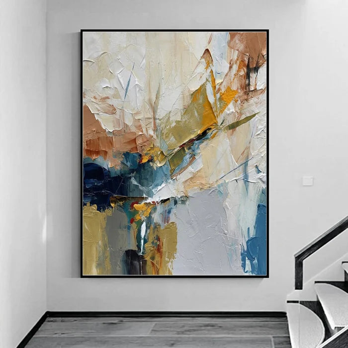 Neutral Abstract Textured Wall Art – Modern Canvas Painting#yy721031