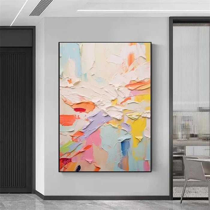 Pastel Abstract Textured Wall Art – Modern Canvas Painting#yy721037