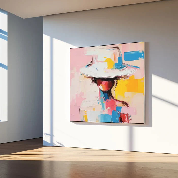 Abstract Woman Wall Art – Colorful Modern Figure Canvas Painting#yy721048