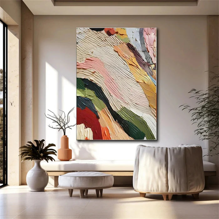 Colorful Textured Abstract Wall Art – Modern Canvas Painting#yy721053