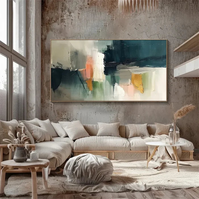 Dark Abstract Textured Wall Art – Modern Geometric Canvas Painting#yy721057