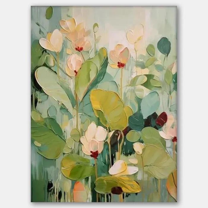 Green Botanical Floral Wall Art – Modern Nature Canvas Painting#yy721059