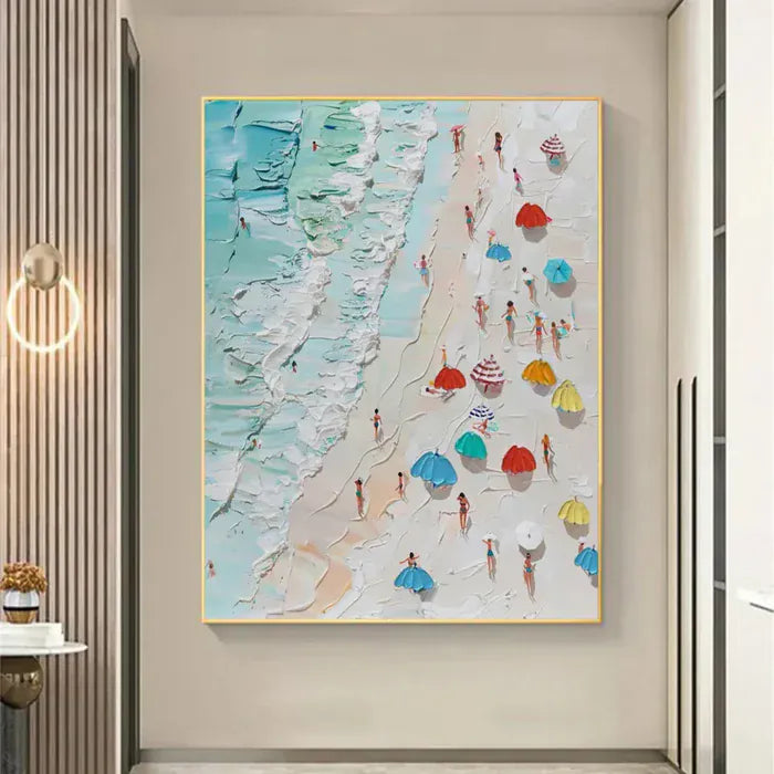 Beach Vacation Wall Art – Coastal Ocean Canvas Painting#yy721062