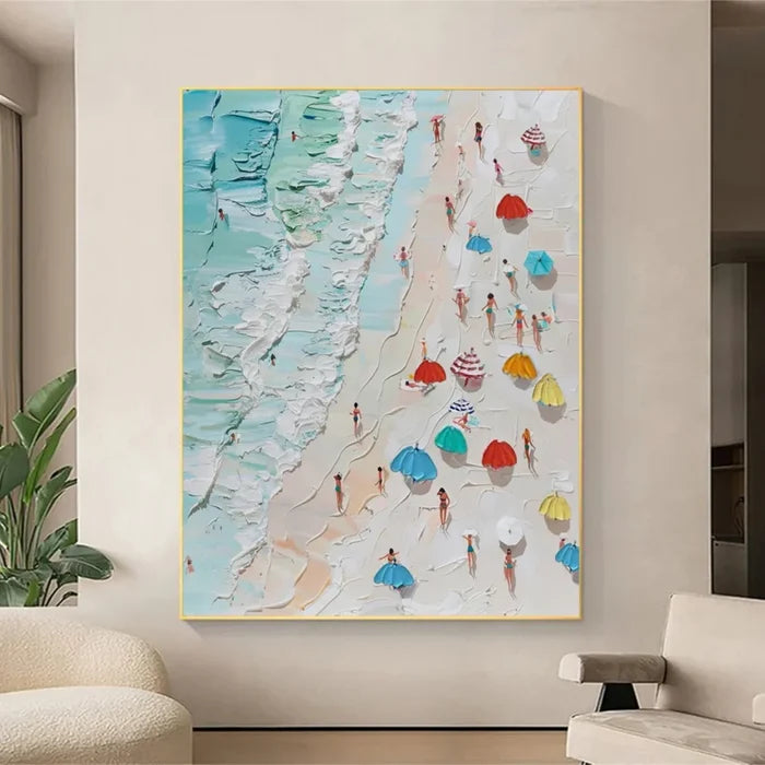 Beach Vacation Wall Art – Coastal Ocean Canvas Painting#yy721062