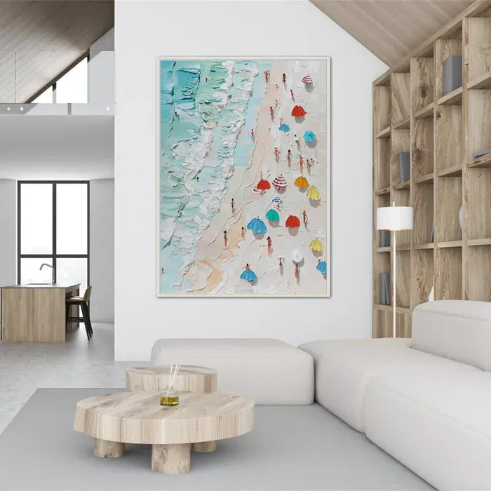 Beach Vacation Wall Art – Coastal Ocean Canvas Painting#yy721062