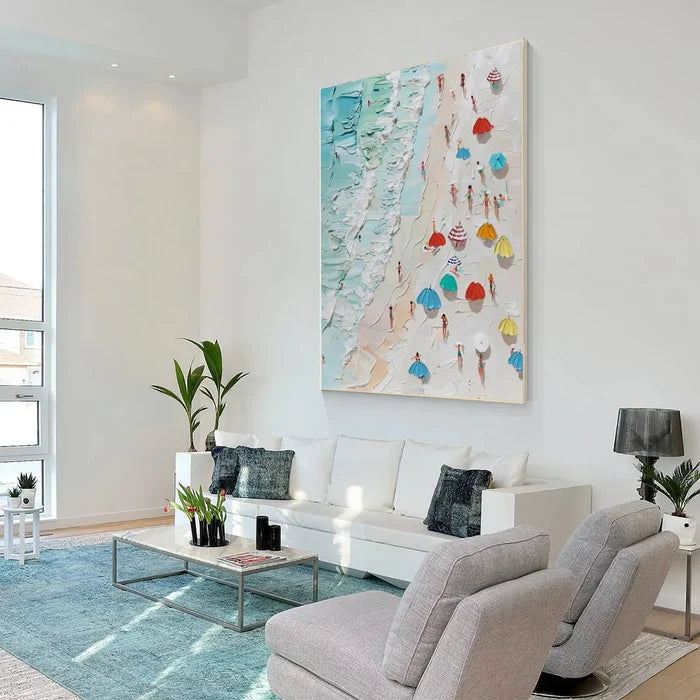 Beach Vacation Wall Art – Coastal Ocean Canvas Painting#yy721062