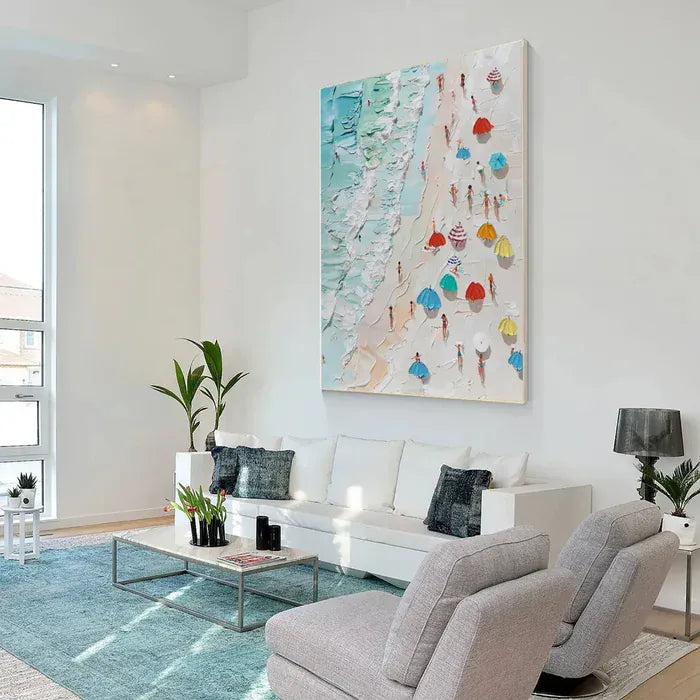 Beach Vacation Wall Art – Coastal Ocean Canvas Painting#yy721062