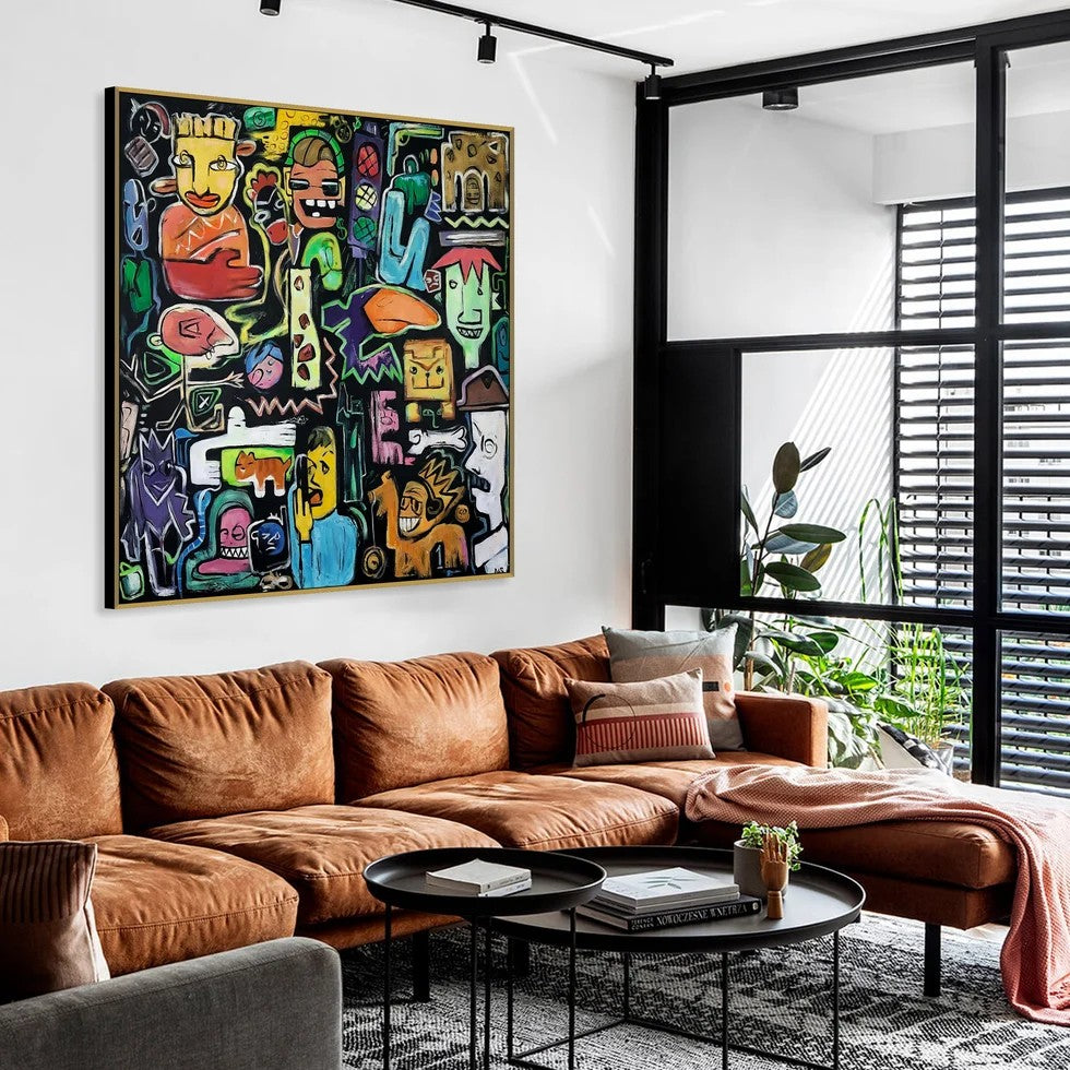 Colorful Graffiti Wall Art – Modern Abstract Street Canvas Painting#yy721102