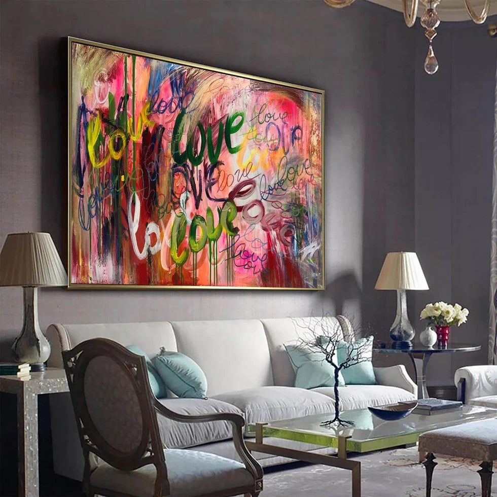 Colorful Abstract Graffiti Wall Art – Modern Street Canvas Painting#yy721103