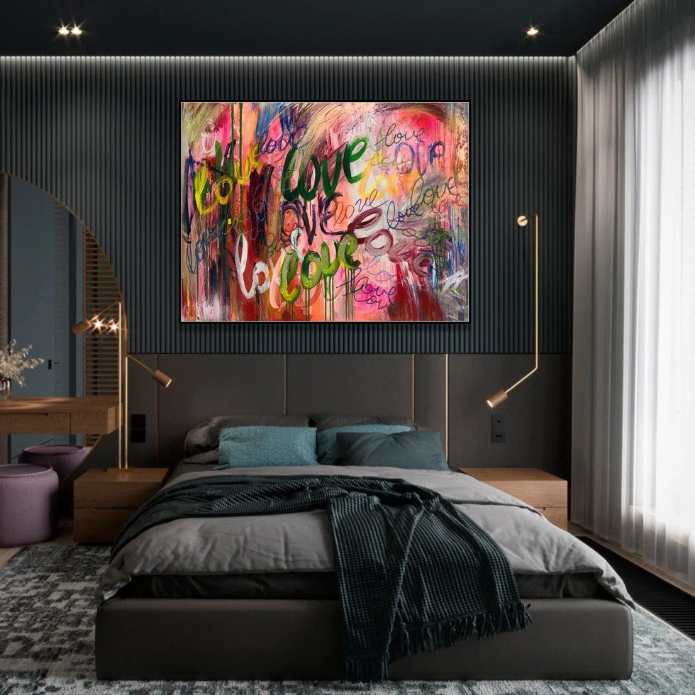 Colorful Abstract Graffiti Wall Art – Modern Street Canvas Painting#yy721103