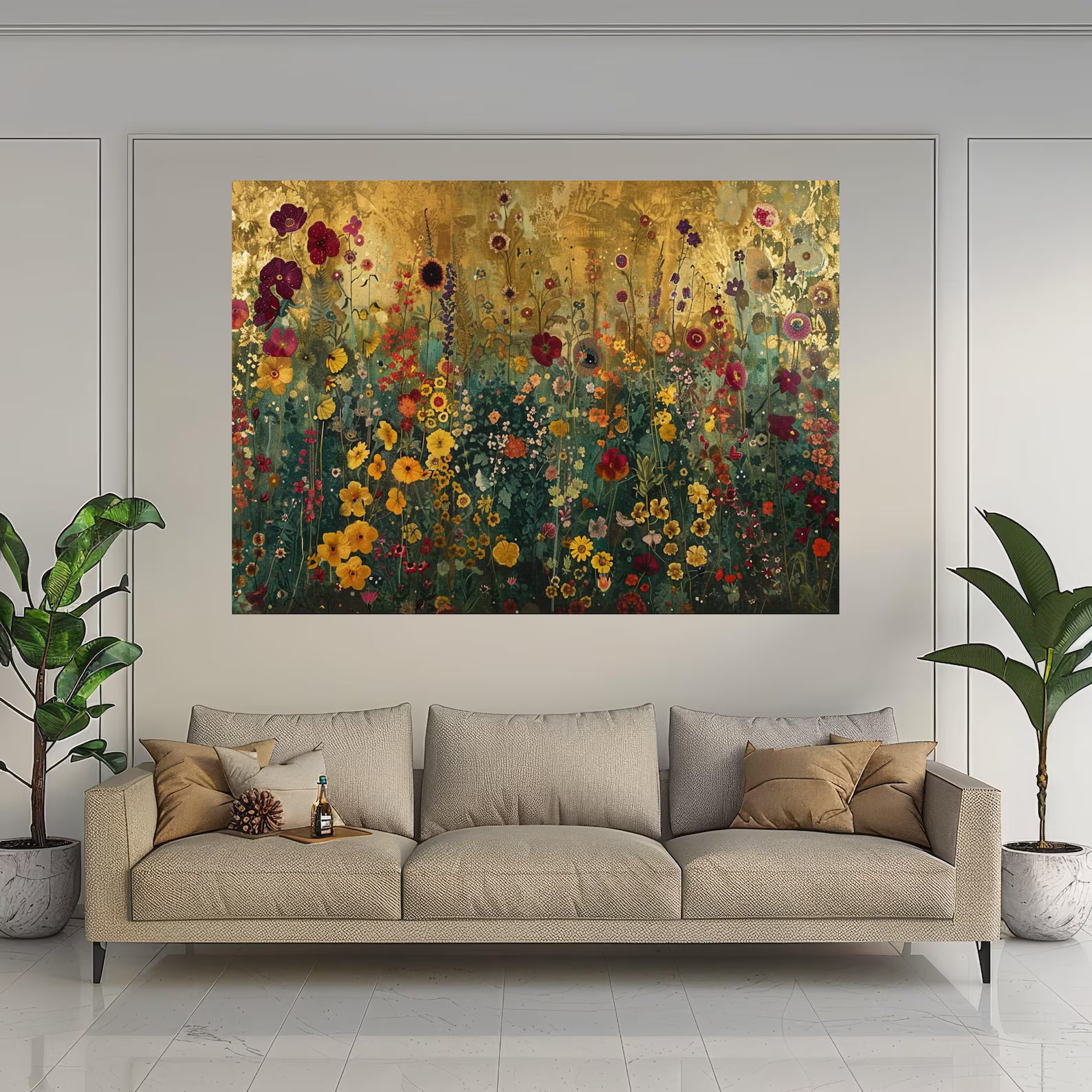 Colorful Floral Garden Wall Art – Botanical Canvas Painting#yy721105
