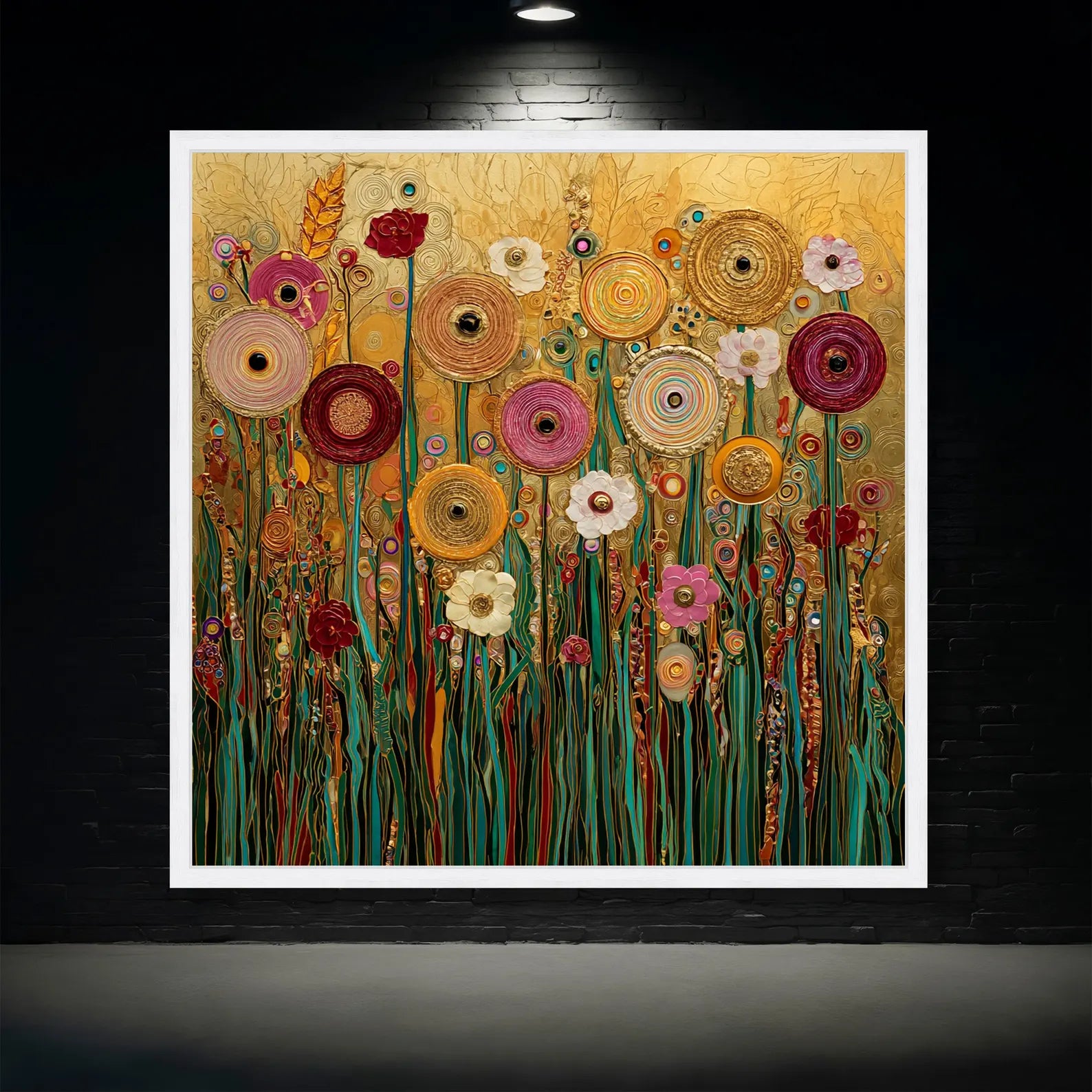 Gold Floral Wall Art – Luxury Botanical Canvas Painting#yy721125