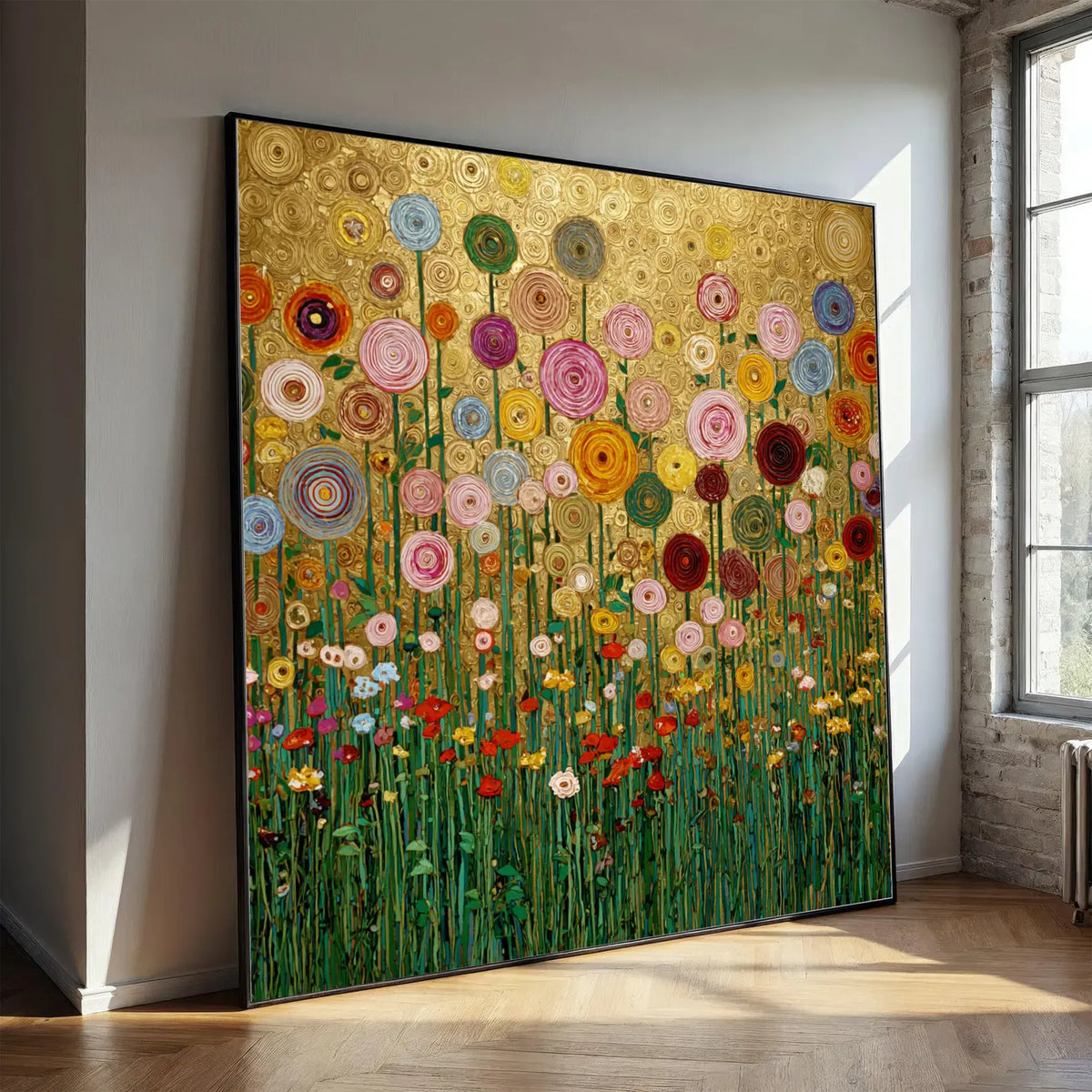 texture Colorful Floral Garden Wall Art – Botanical Canvas Painting#yy721126