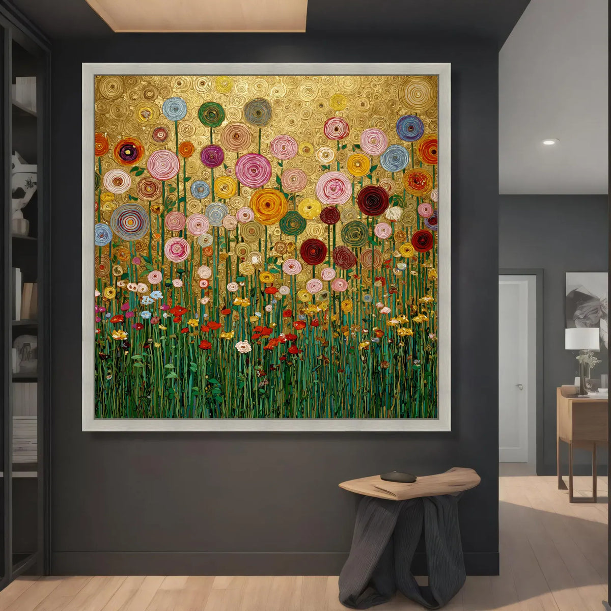 Colorful Floral Garden Wall Art – Botanical Canvas Painting#yy721126