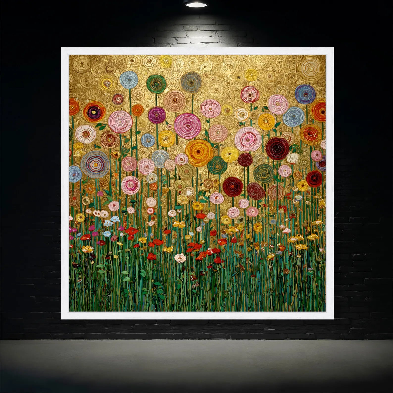 Colorful Floral Garden Wall Art – Botanical Canvas Painting#yy721126