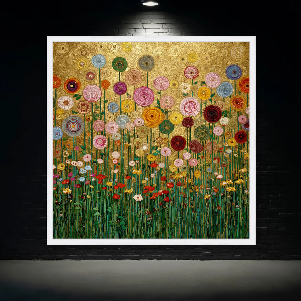 Colorful Floral Garden Wall Art – Botanical Canvas Painting#yy721126