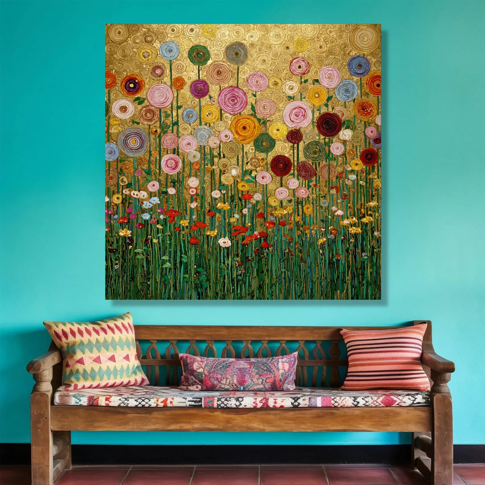 Colorful Floral Garden Wall Art – Botanical Canvas Painting#yy721126