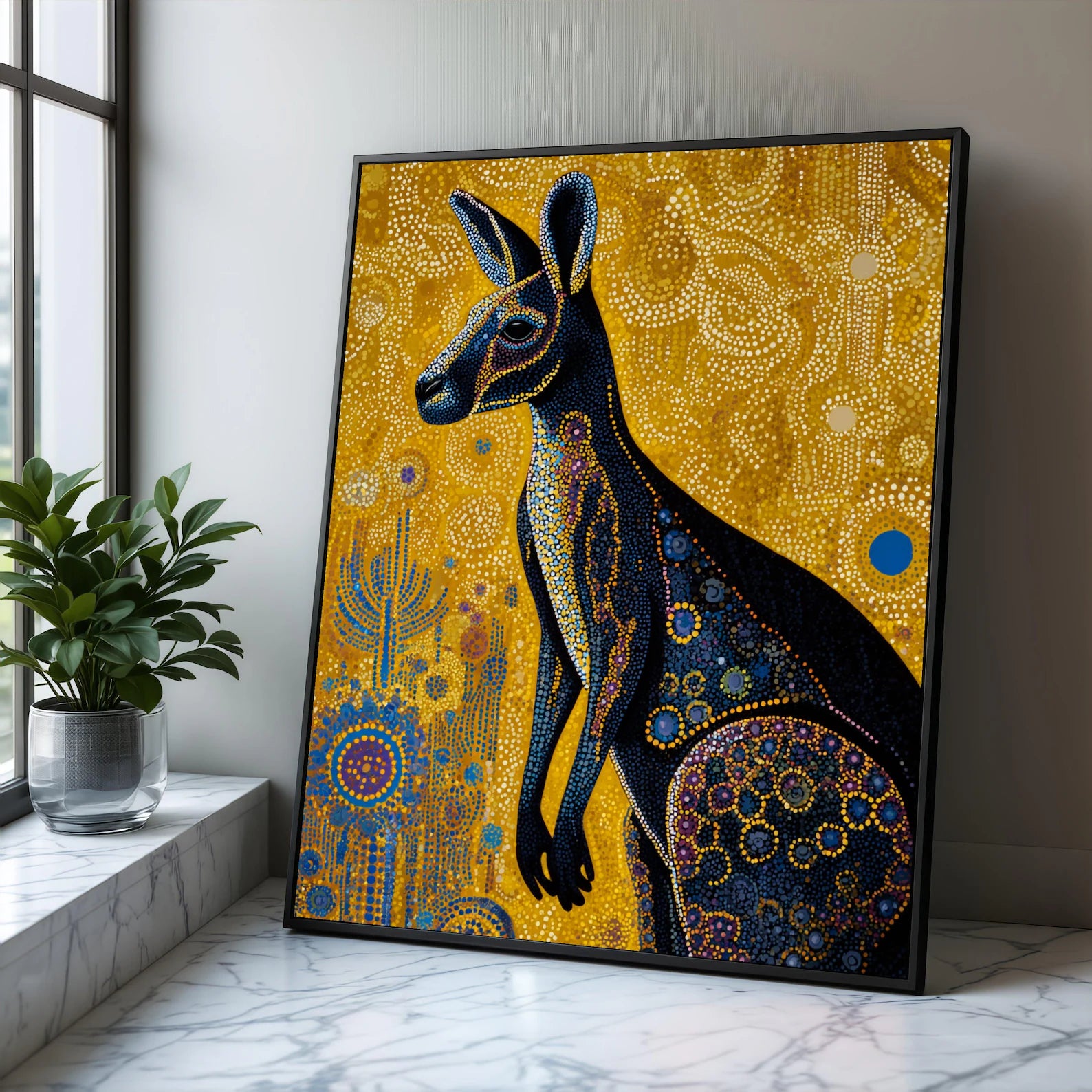 Golden Kangaroo – Australian Animal Oil Painting#yy721141