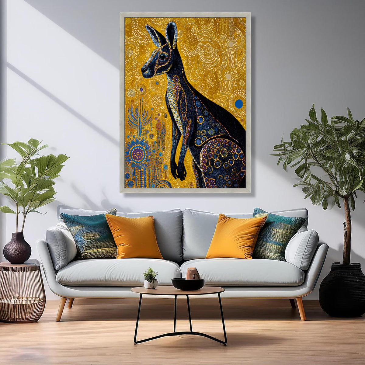 Golden Kangaroo – Australian Animal Oil Painting#yy721141