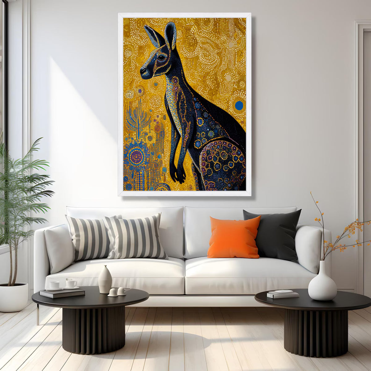 Golden Kangaroo – Australian Animal Oil Painting#yy721141