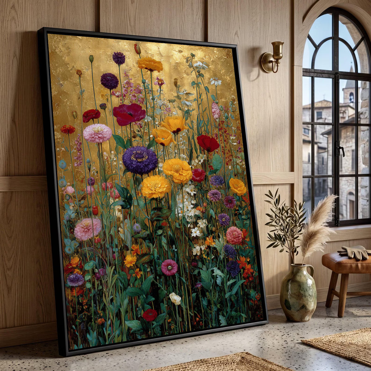 texture Vintage Floral Garden Wall Art – Botanical Canvas Painting#yy721147