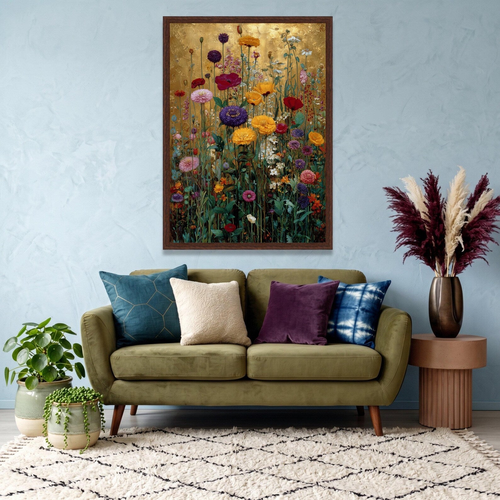 Vintage Floral Garden Wall Art – Botanical Canvas Painting#yy721147