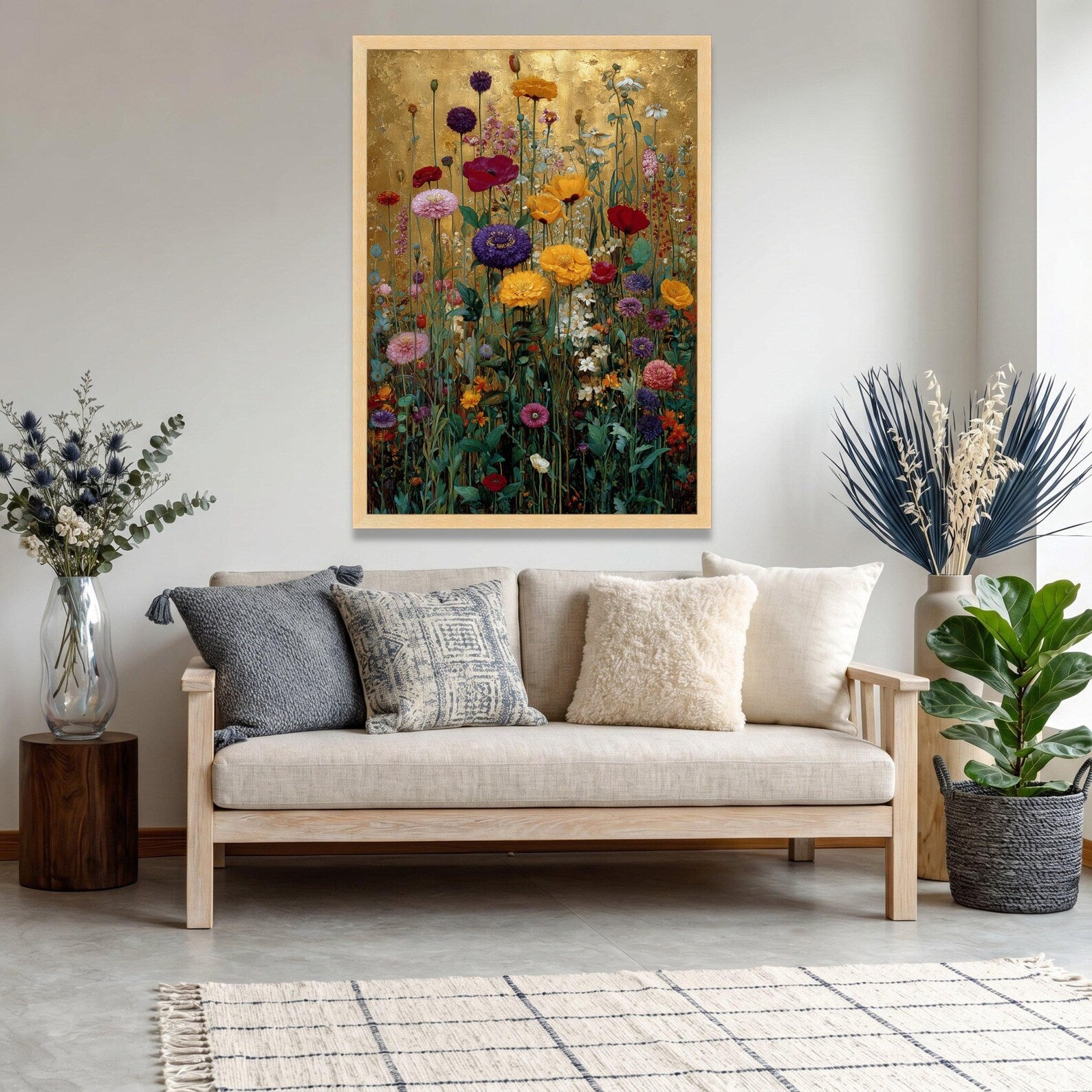 Vintage Floral Garden Wall Art – Botanical Canvas Painting#yy721147