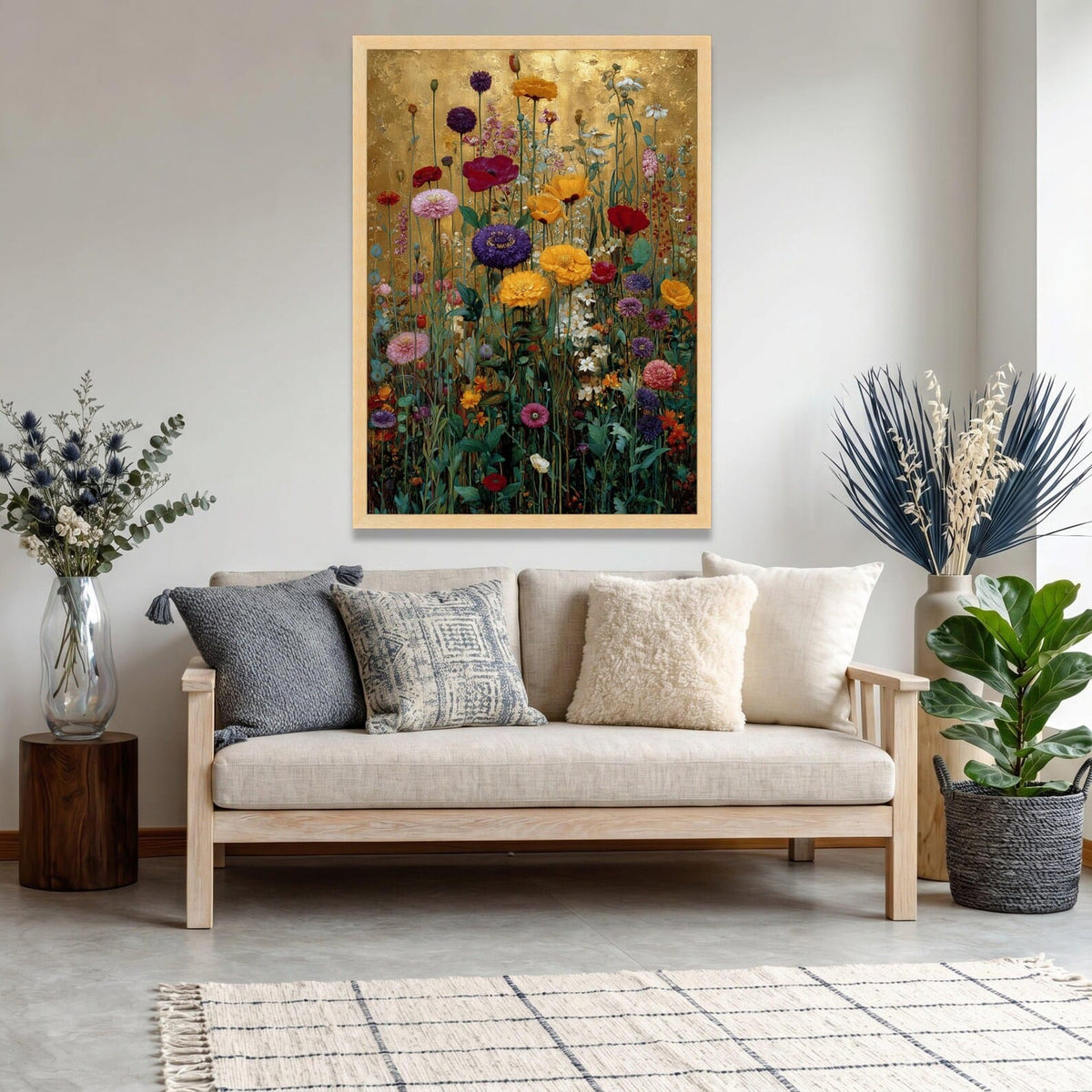 Vintage Floral Garden Wall Art – Botanical Canvas Painting#yy721147