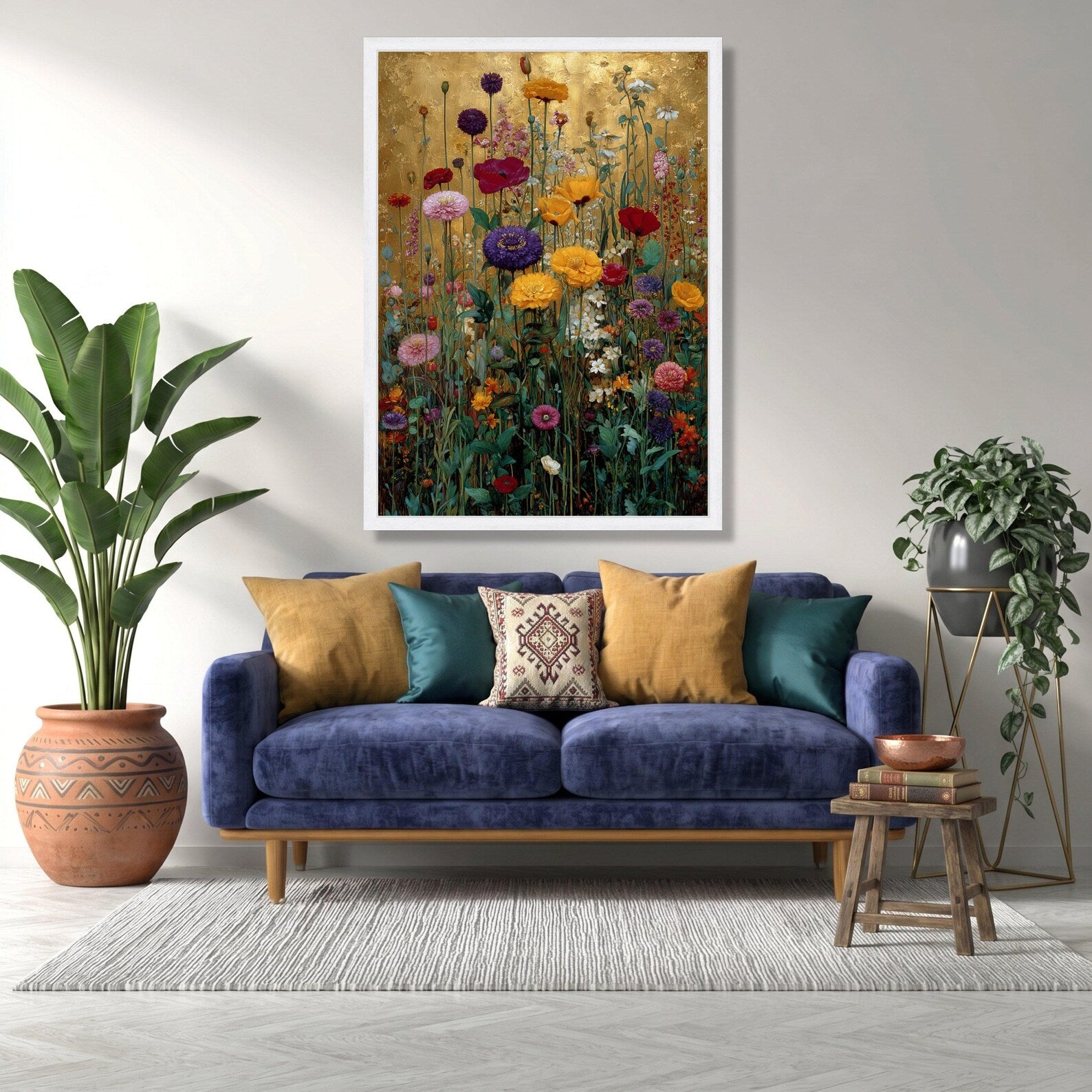 Vintage Floral Garden Wall Art – Botanical Canvas Painting#yy721147