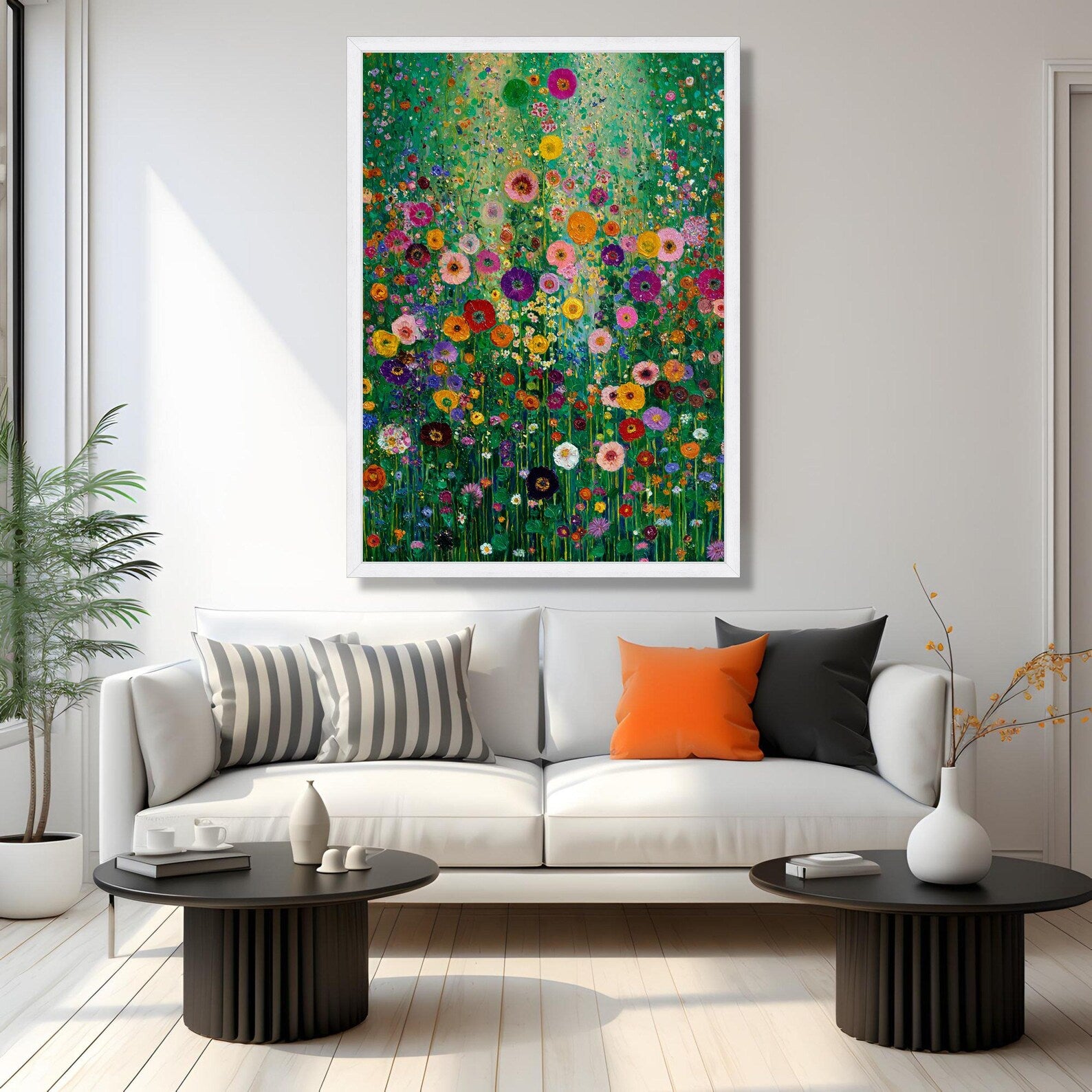 Meadow in Full Bloom – Colorful Wildflower Oil Painting#yy721148