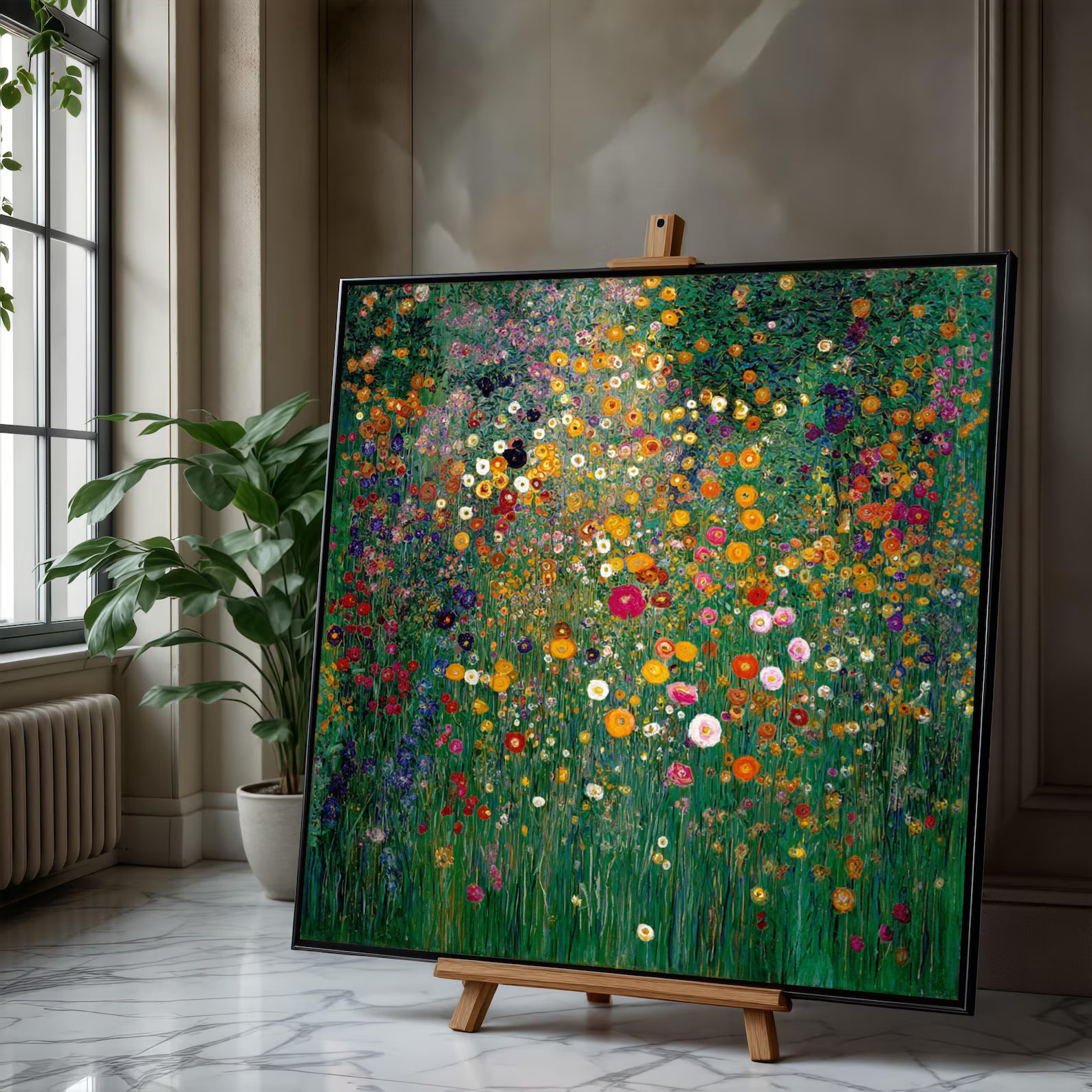 Secret Wildflower Garden – Colorful Floral Oil Painting#yy721149