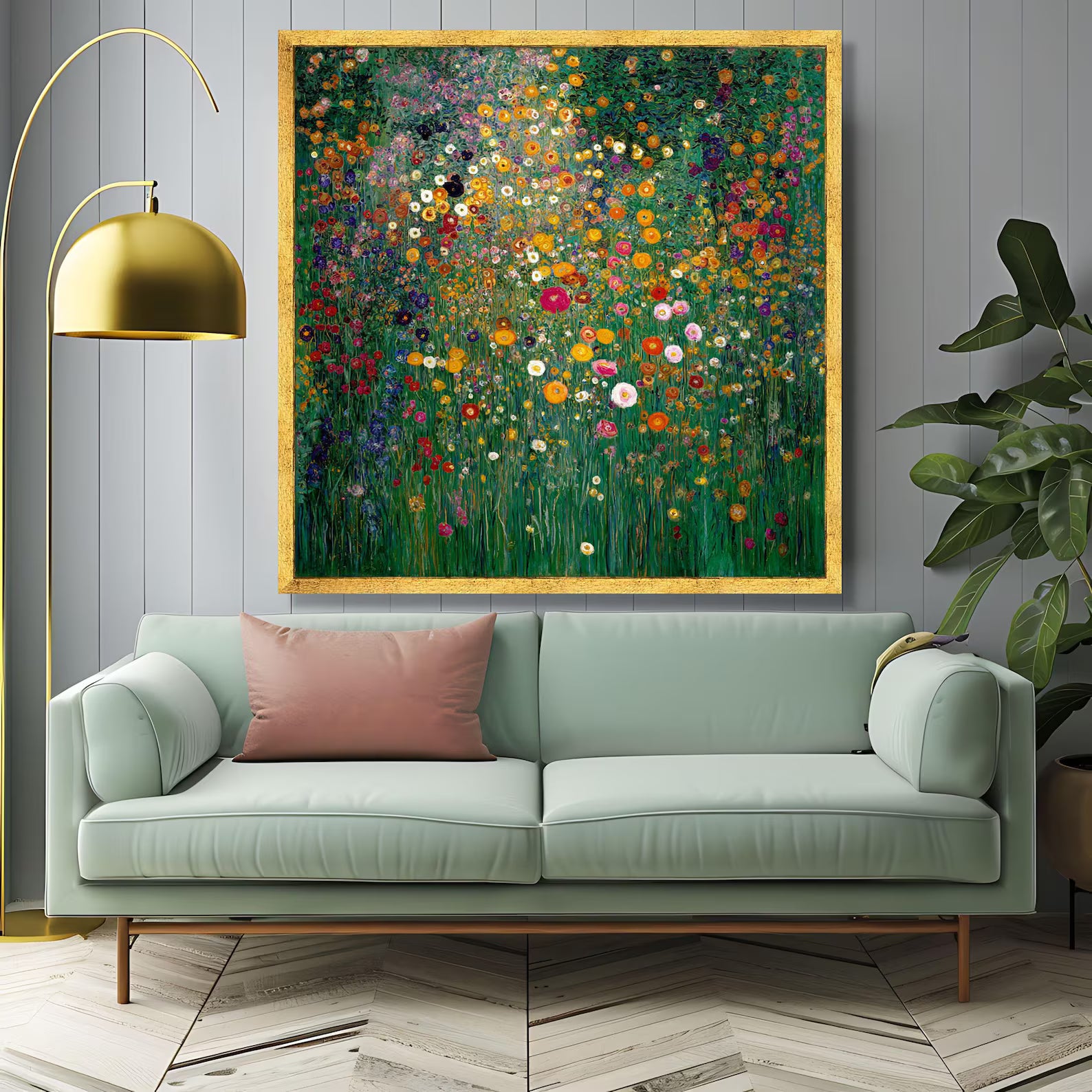 Secret Wildflower Garden – Colorful Floral Oil Painting#yy721149