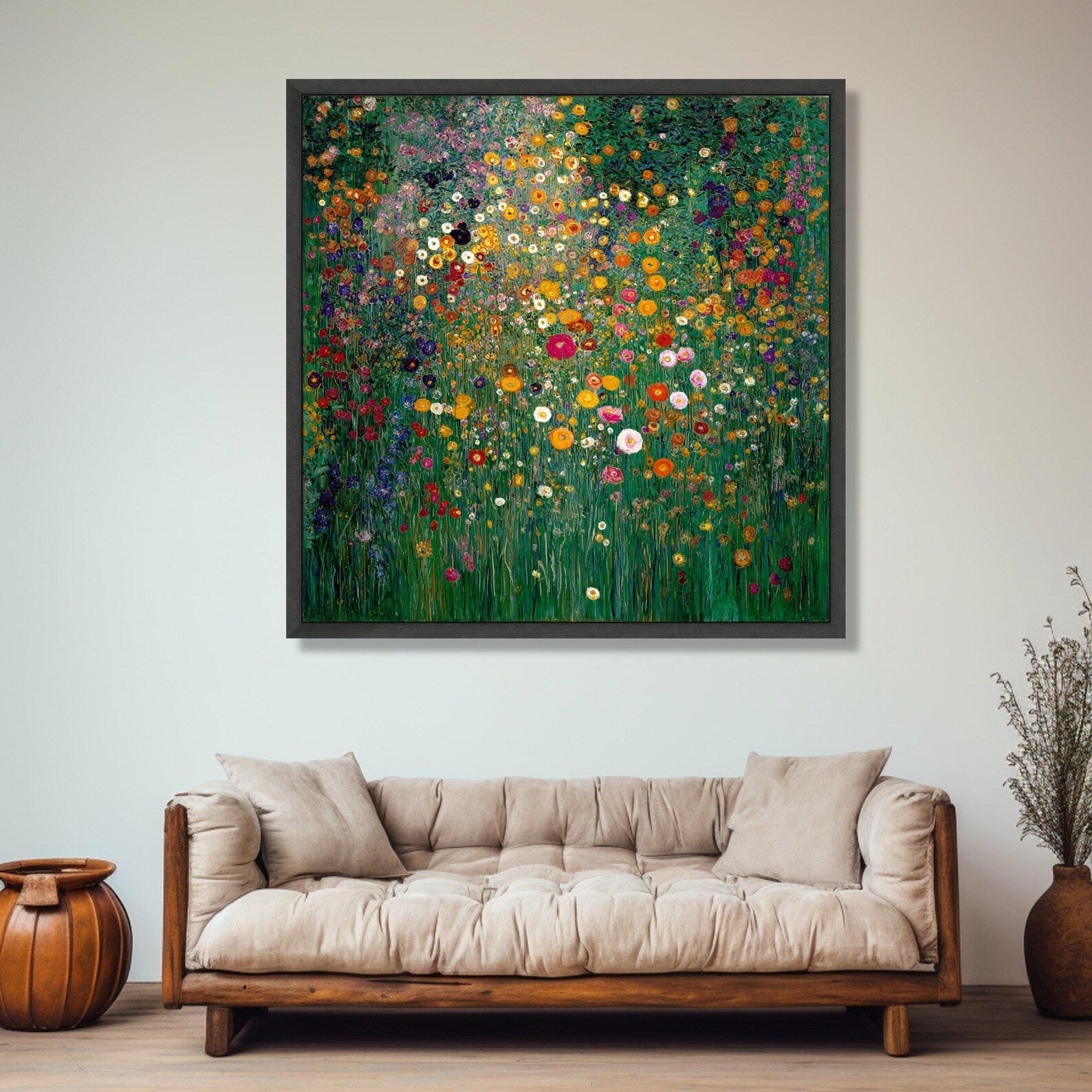 Secret Wildflower Garden – Colorful Floral Oil Painting#yy721149