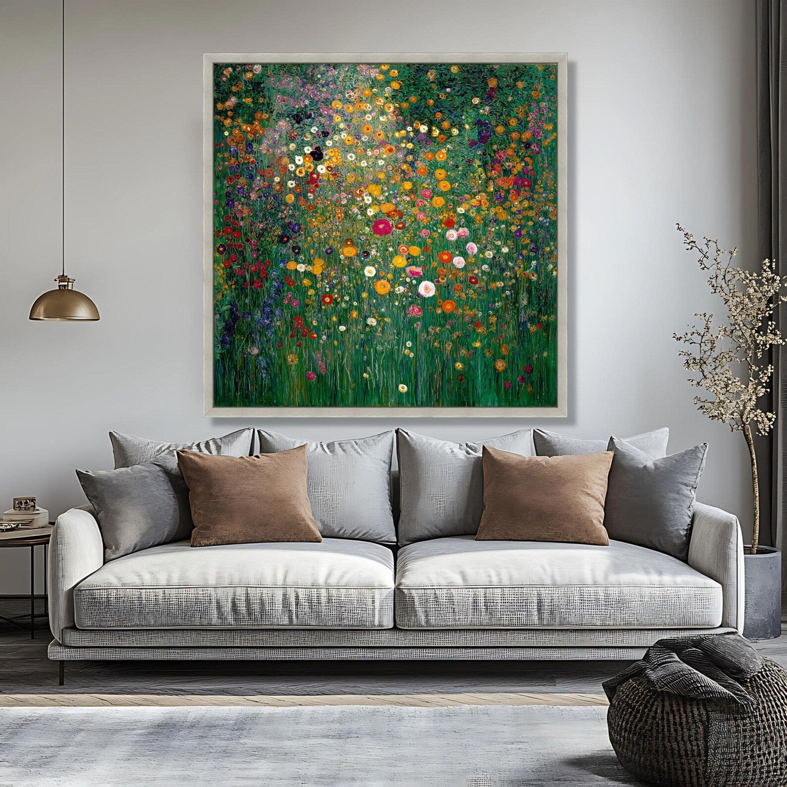 Secret Wildflower Garden – Colorful Floral Oil Painting#yy721149