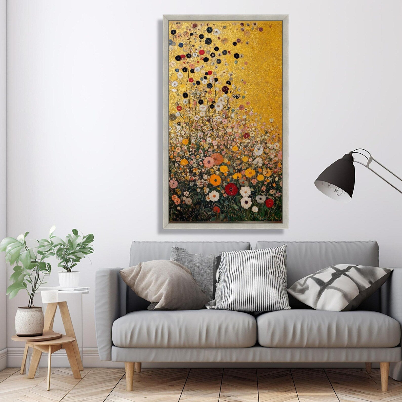 Golden Meadow Rising – Wildflower Oil Painting#yy721150
