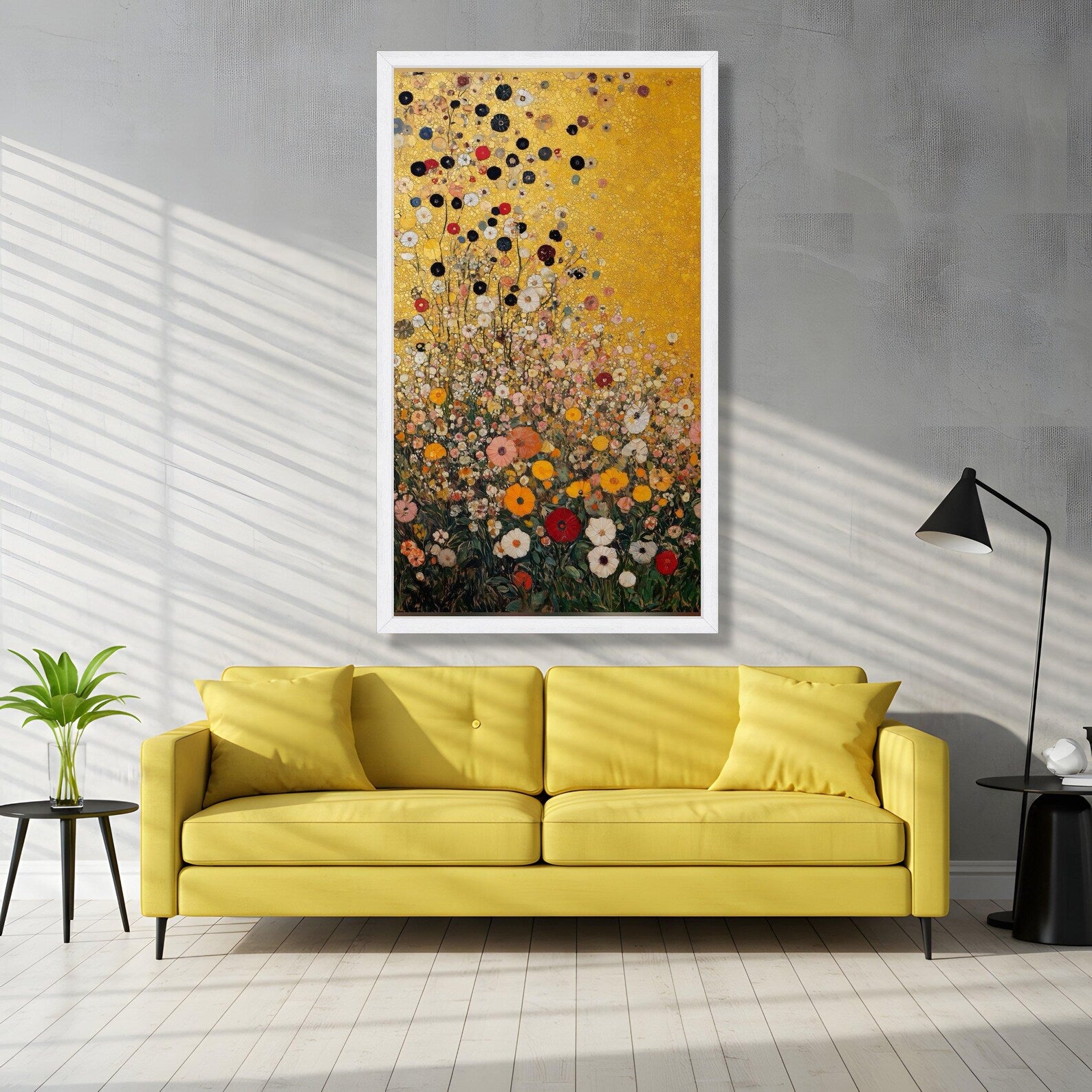 Golden Meadow Rising – Wildflower Oil Painting#yy721150
