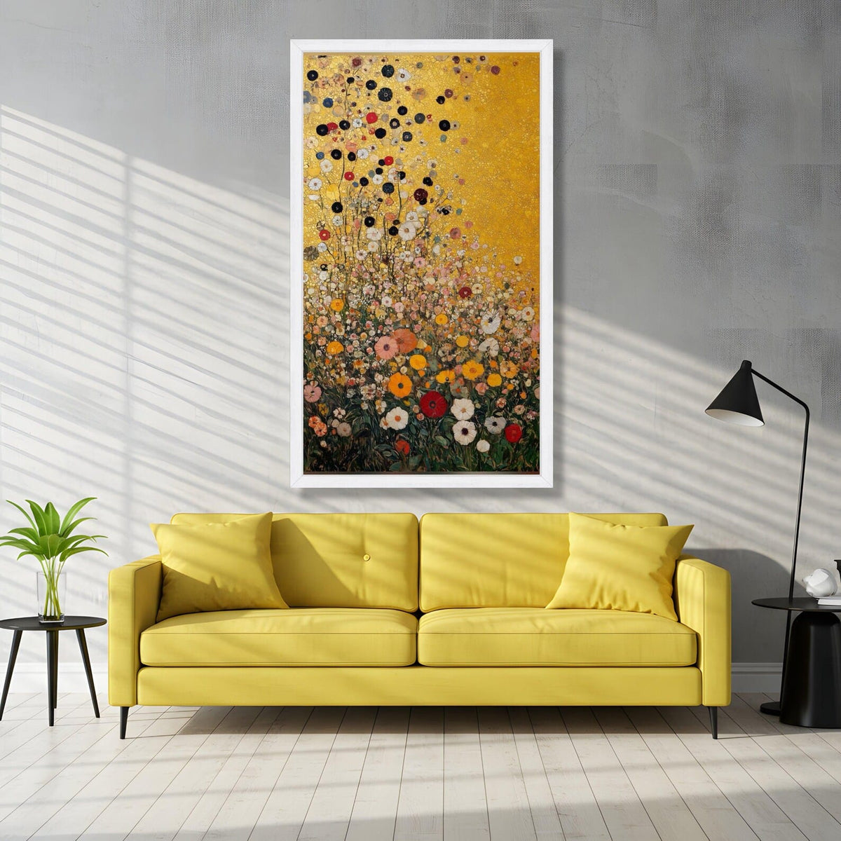 Golden Meadow Rising – Wildflower Oil Painting#yy721150