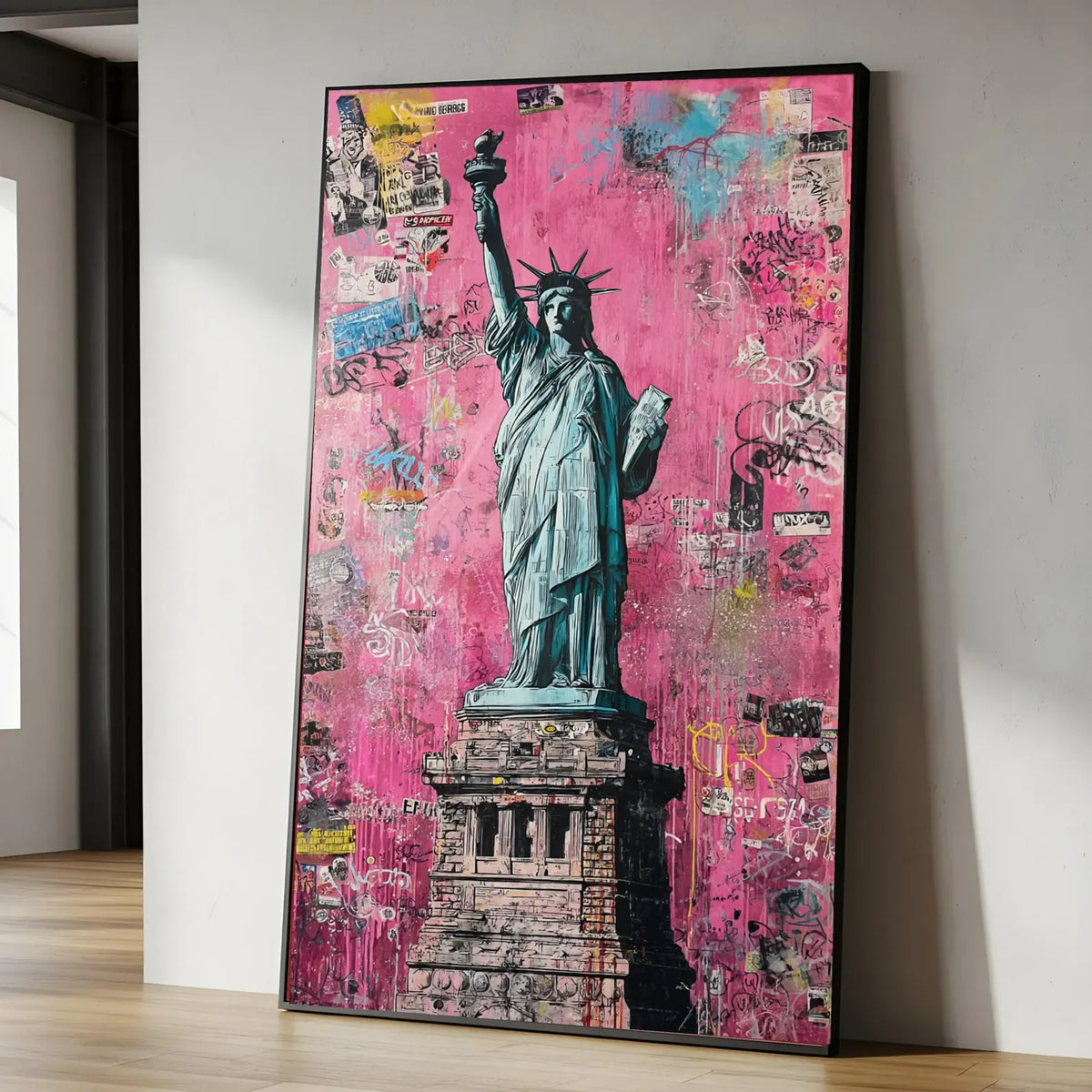 Liberty in Pink – New York Graffiti Oil Painting#yy721164